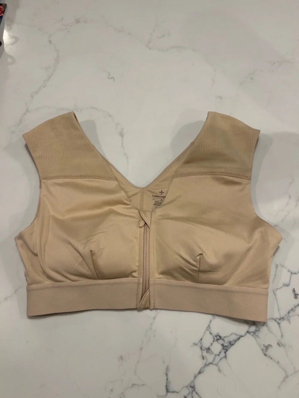 Tommie Cooper Zip Up Shoulder Support Bra color nude- size large - Picture 3 of 6